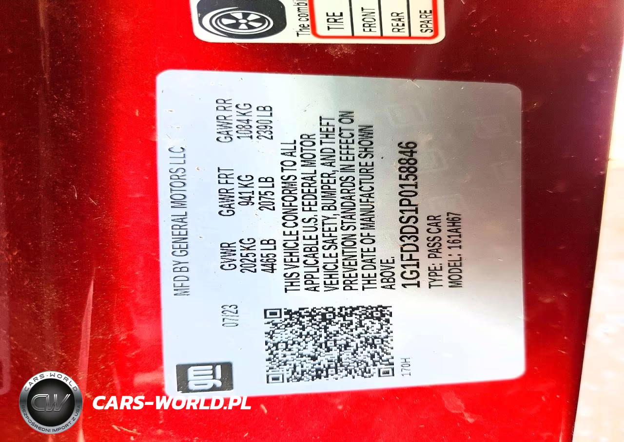 2023 Chevrolet Camaro Lt VIN:1G1FD3DS1P0158846 - 12