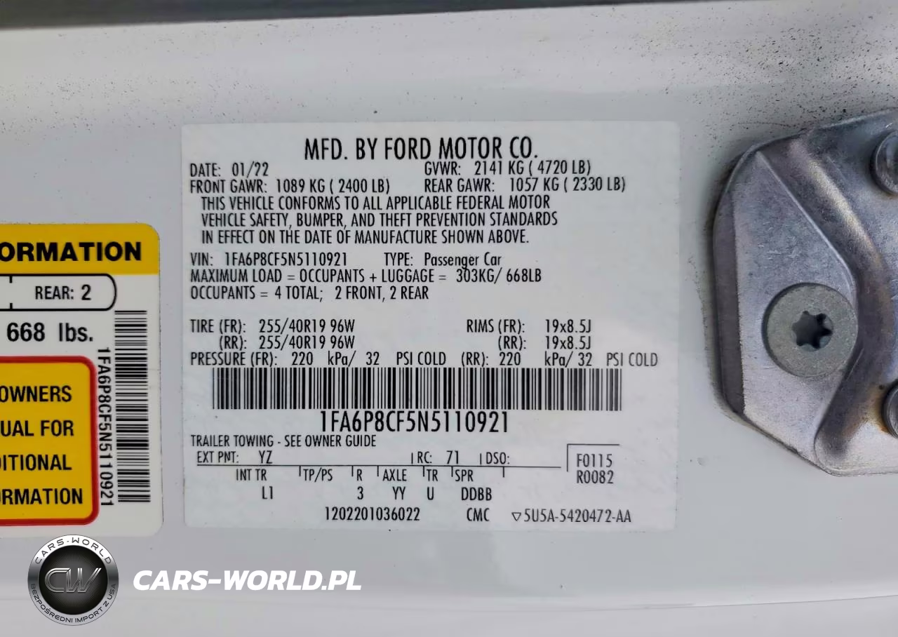 2022 Ford Mustang Gt VIN:1FA6P8CF5N5110921 - 12