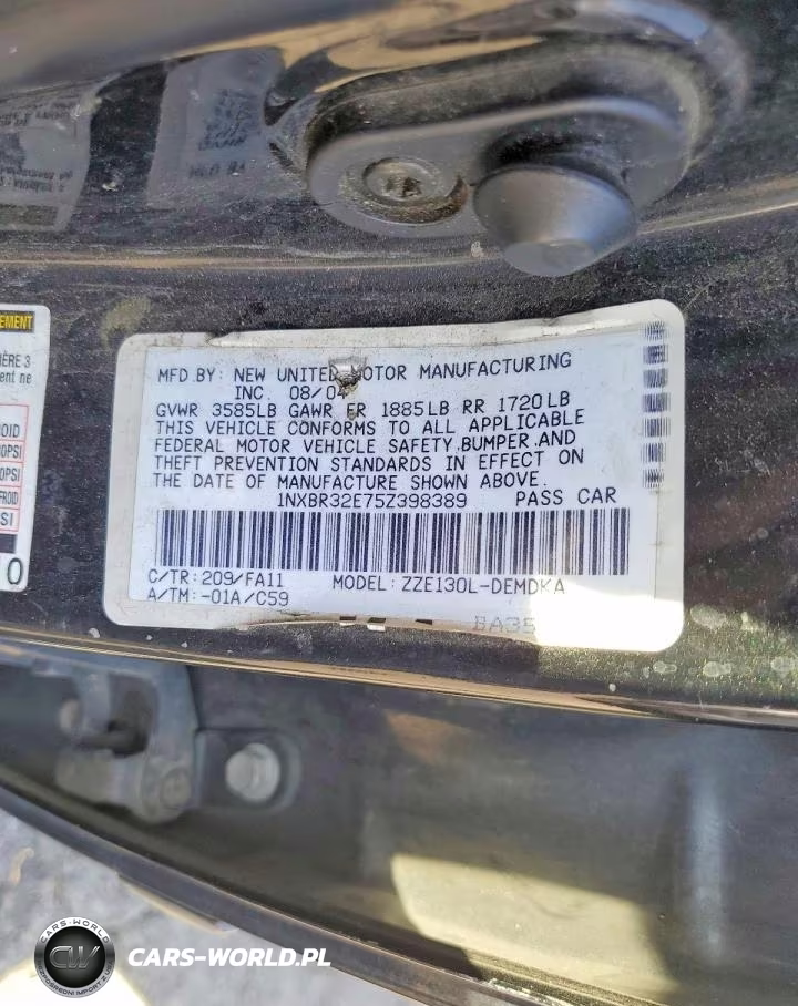 2005 Toyota Corolla Ce VIN:1NXBR32E75Z398389 - 12