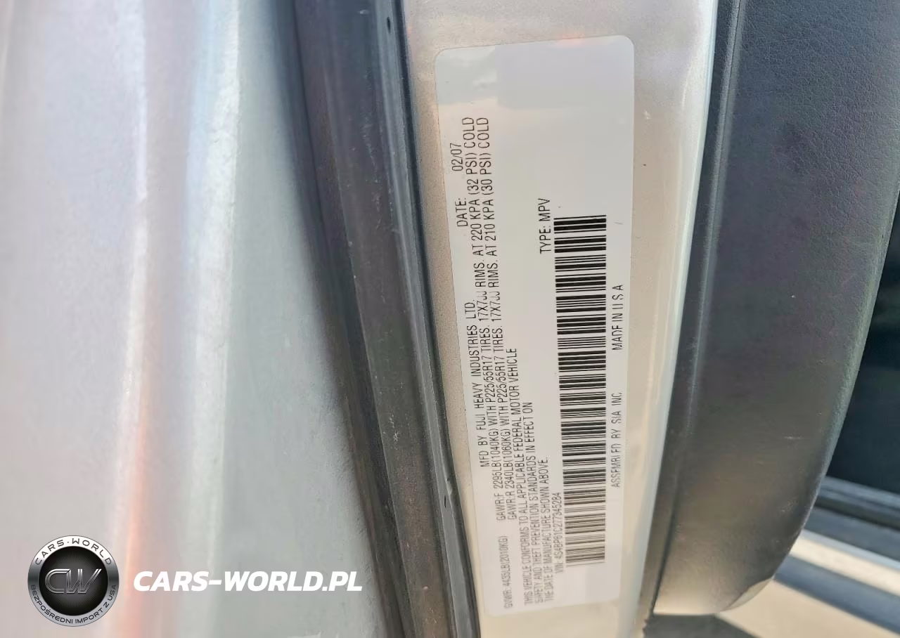 2007 Subaru Outback Outback 2.5I VIN:4S4BP61C277345284 - 12