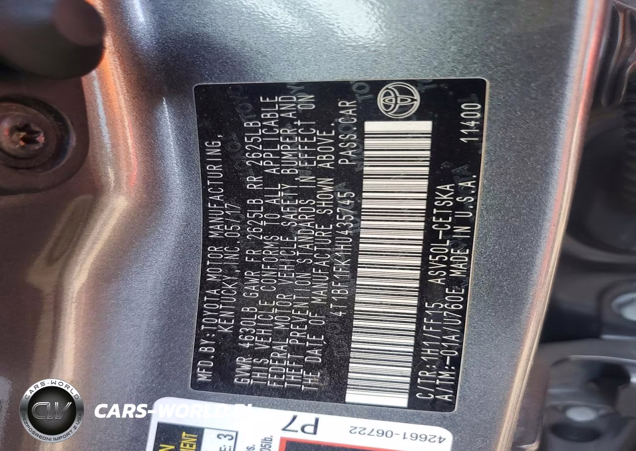 2017 Toyota Camry Se VIN:4T1BF1FK1HU435745 - 12