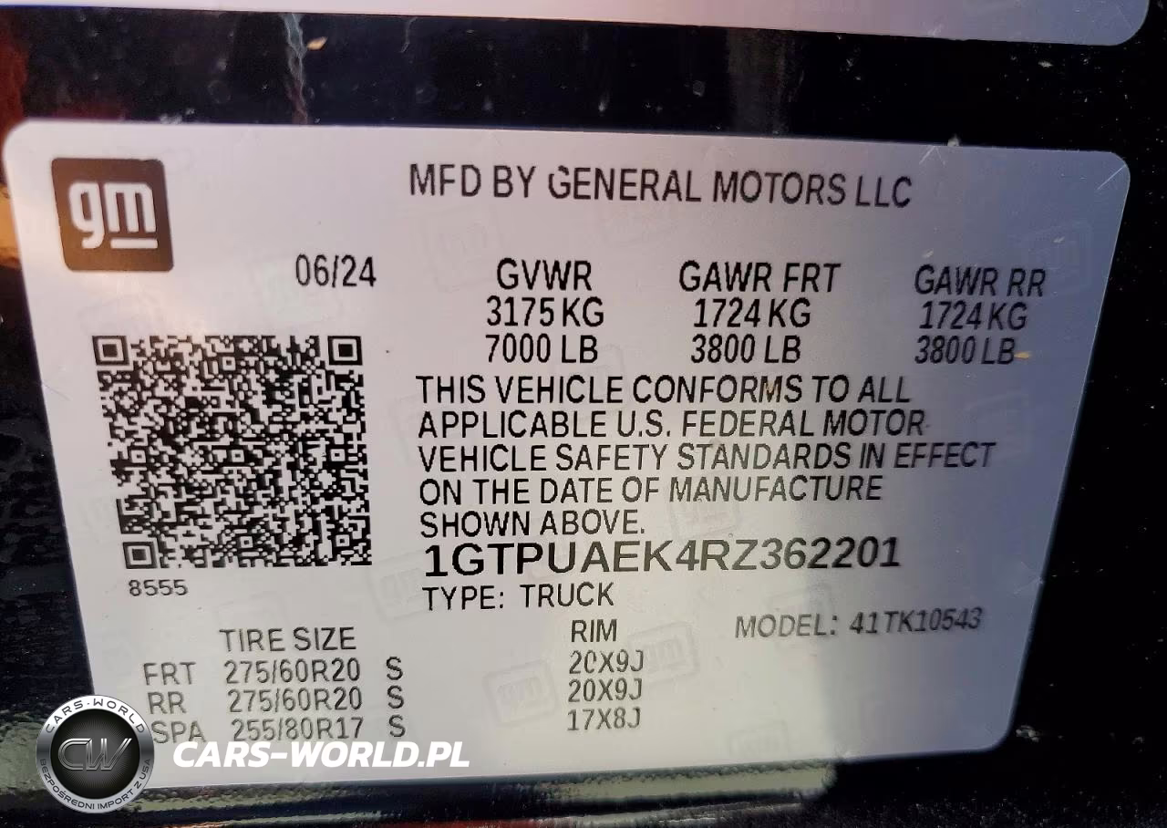 2024 GMC Sierra K1500 VIN:1GTPUAEK4RZ362201 - 12