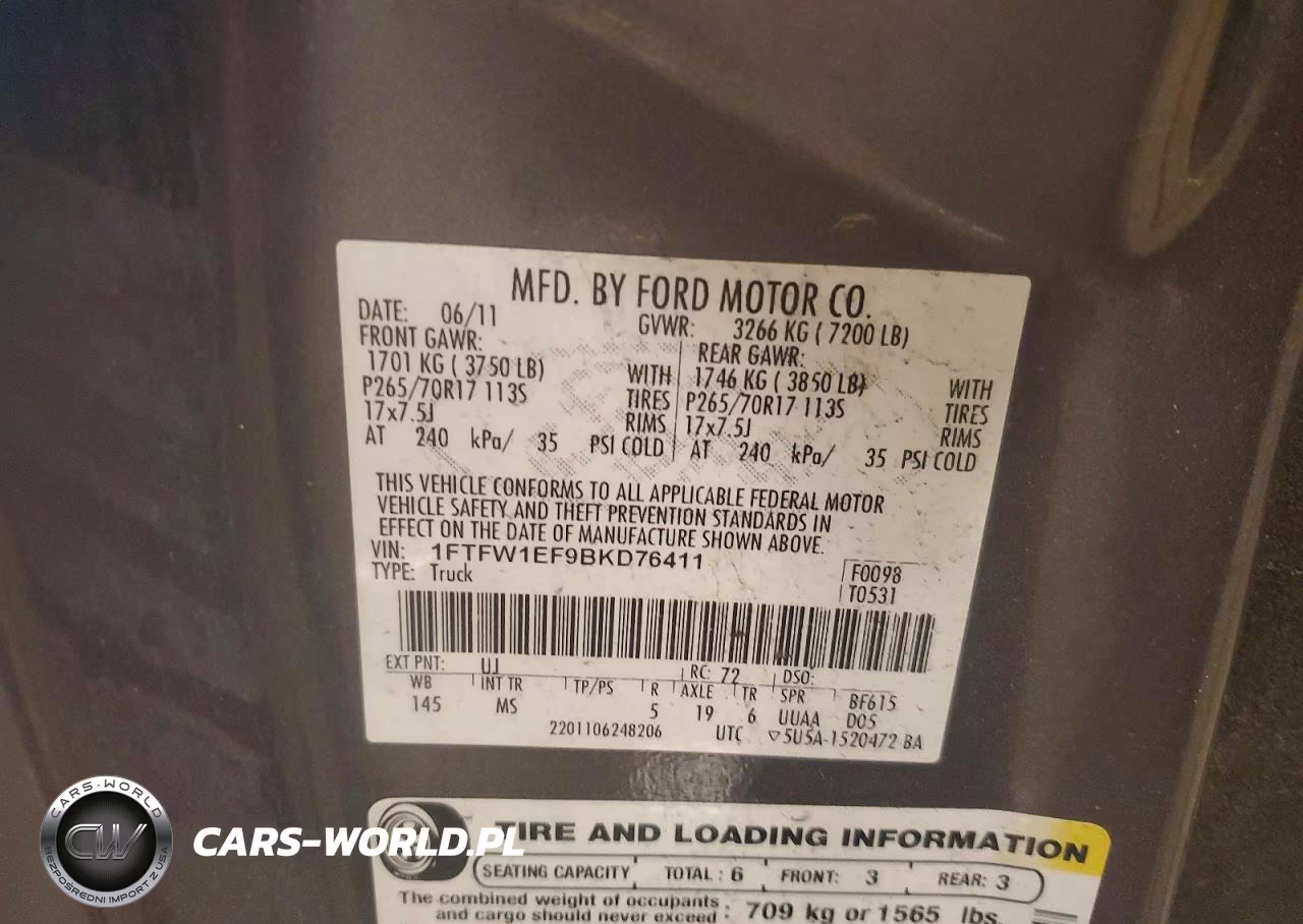 2011 Ford F150 Supercrew VIN:1FTFW1EF9BKD76411 - 12