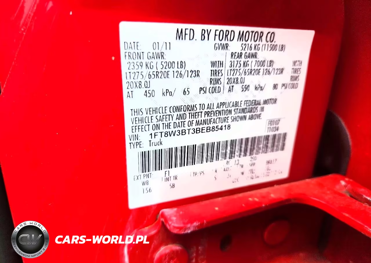 2011 Ford F350 Super Duty VIN:1FT8W3BT3BEB85418 - 12