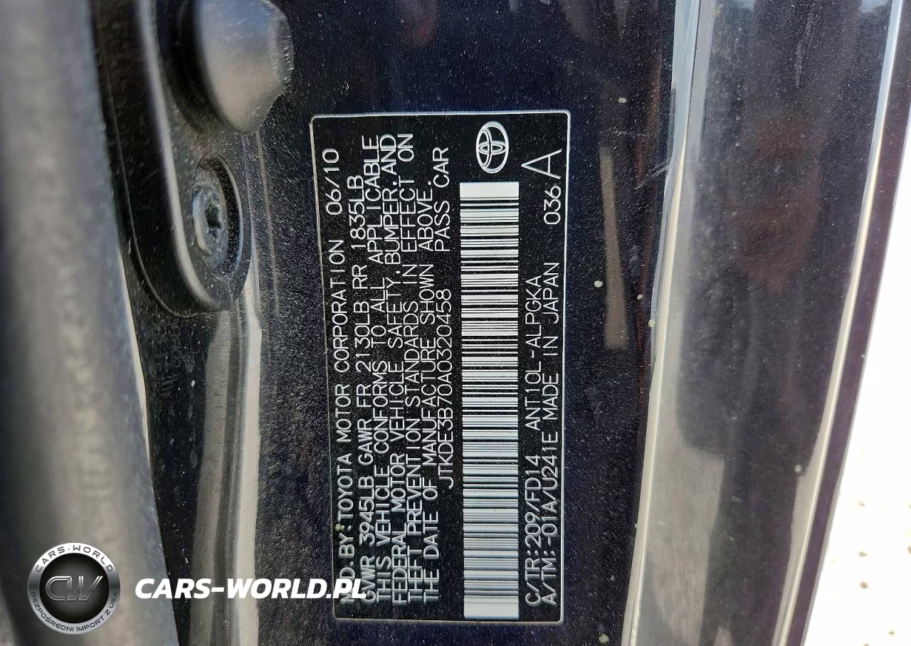 2010 Scion Tc Base VIN:JTKDE3B70A0320458 - 12