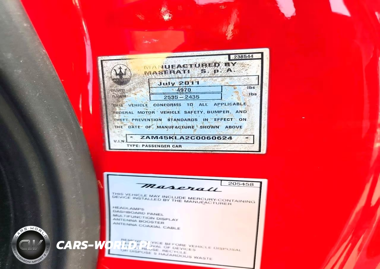 2012 Maserati Granturismo S VIN:ZAM45KLA2C0060624 - 13