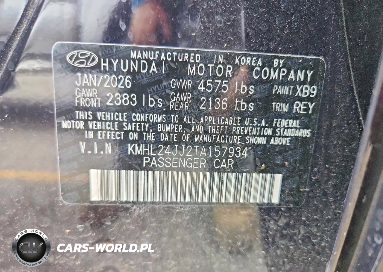 2026 Hyundai Sonata Hybrid Blue VIN:KMHL24JJ2TA157934 - 13