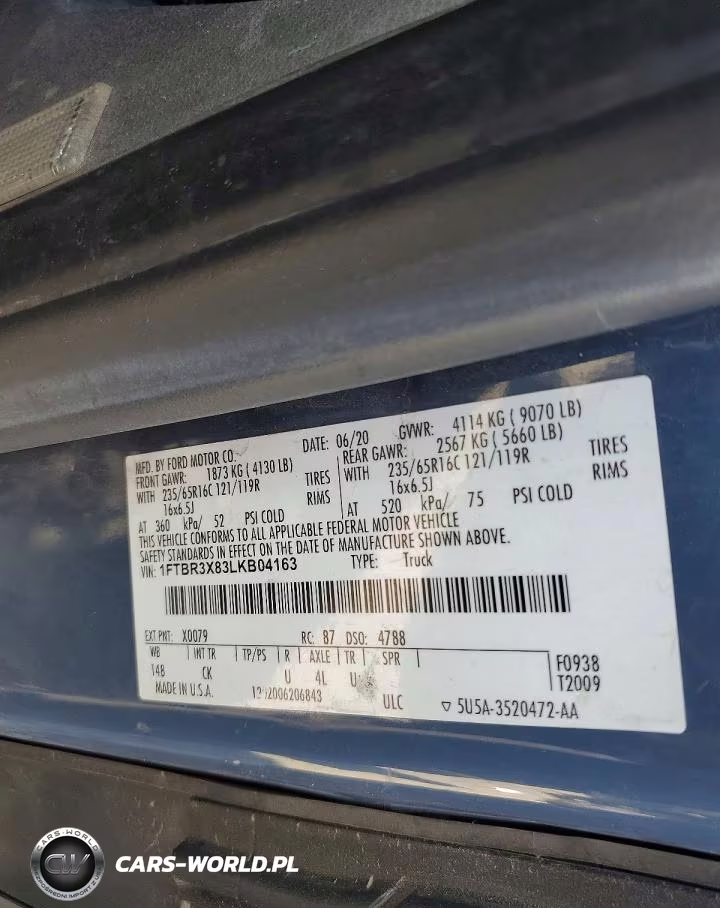 2020 Ford Transit 250 Delivery Van VIN:1FTBR3X83LKB04163 - 13