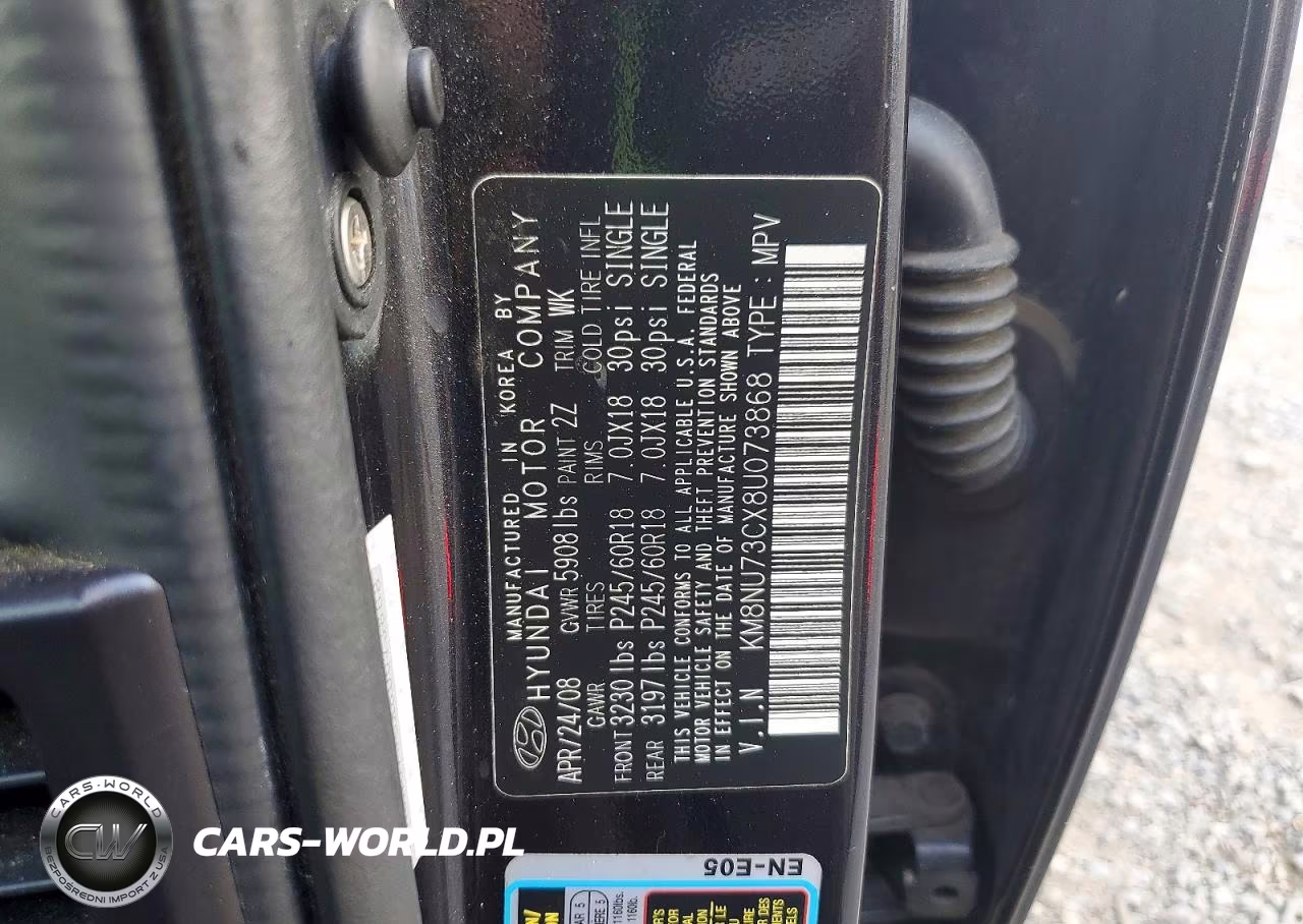 2008 Hyundai Veracruz Gls VIN:KM8NU73CX8U073868 - 13