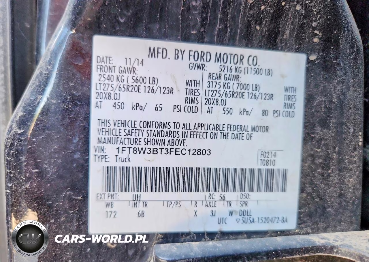 2015 Ford F350 Super Duty VIN:1FT8W3BT3FEC12803 - 13