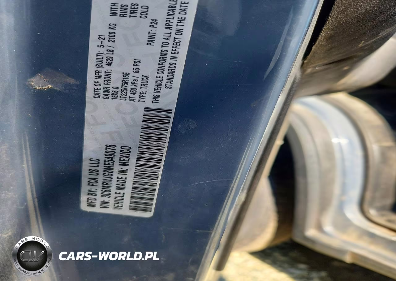 2021 Ram Promaster 3500 Delivery Van VIN:3C6MRVJG8ME549076 - 13