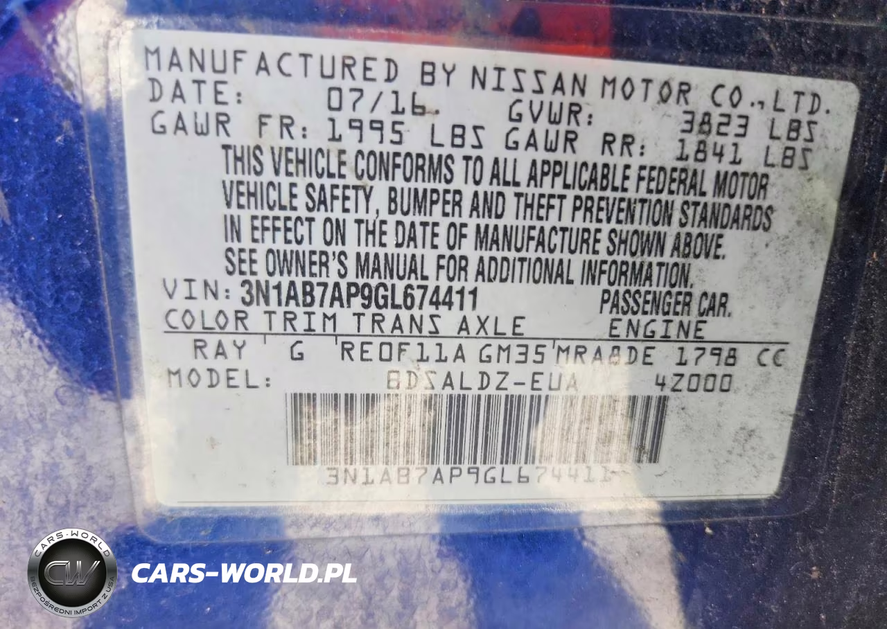 2016 Nissan Sentra Sv VIN:3N1AB7AP9GL674411 - 12