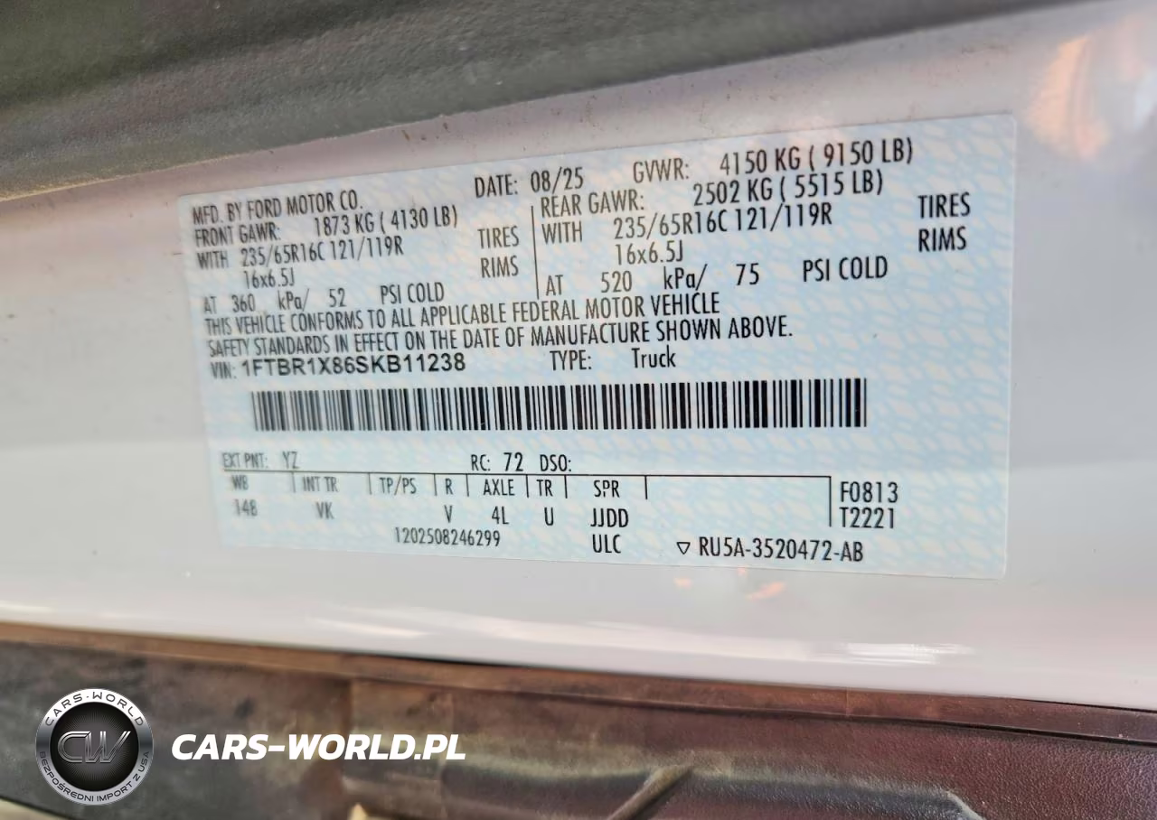 2025 Ford Transit T-250 VIN:1FTBR1X86SKB11238 - 13