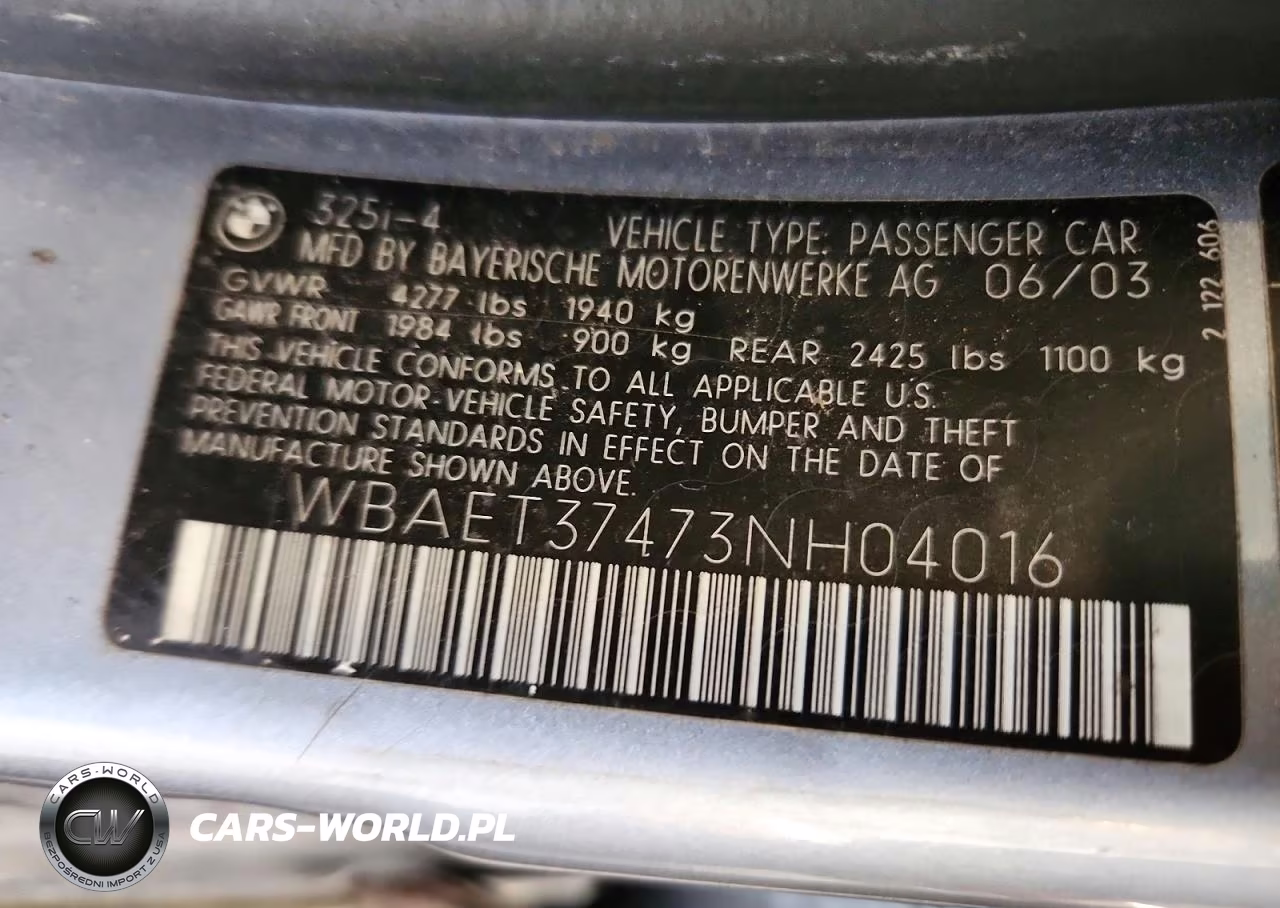 2003 BMW 325 I VIN:WBAET37473NH04016 - 13