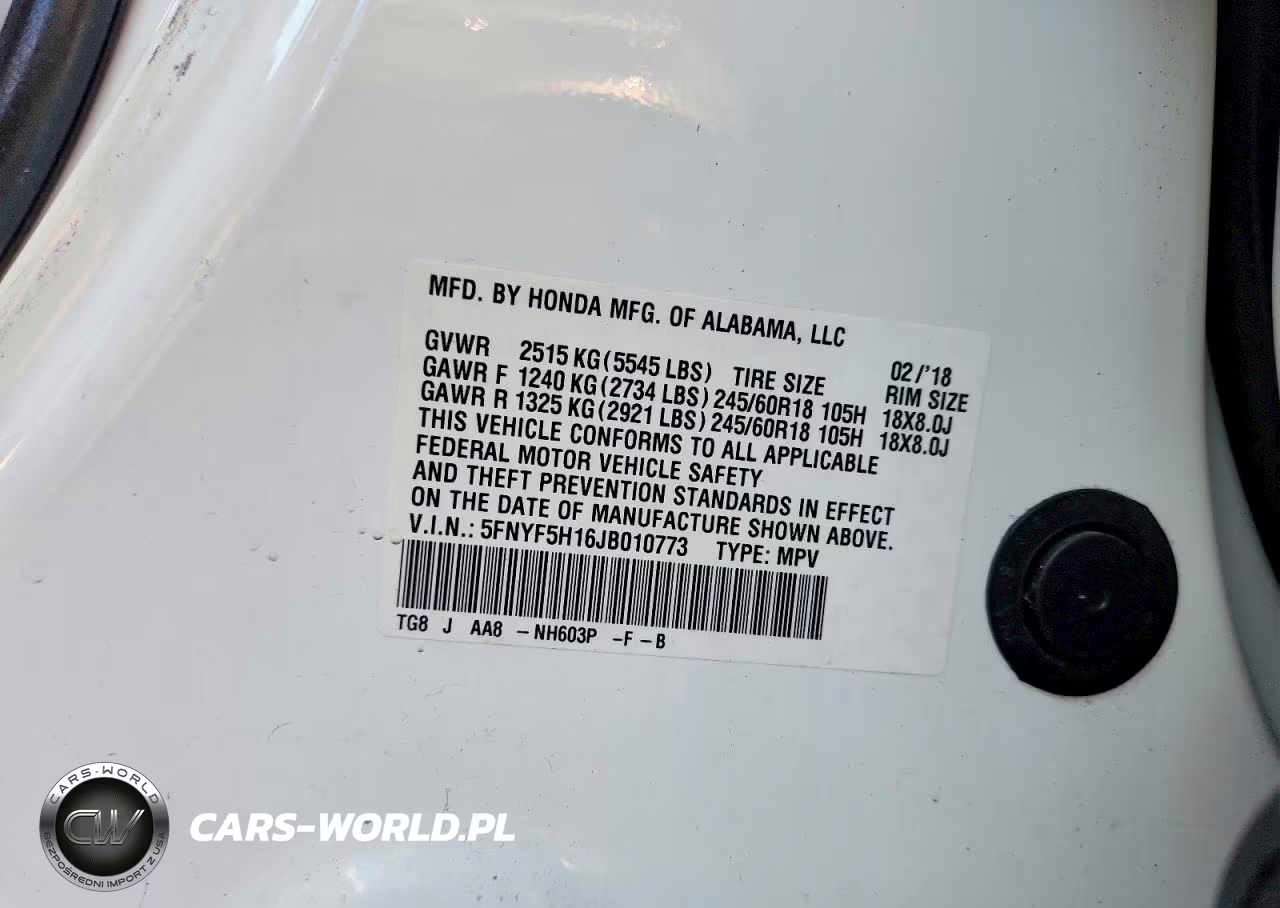 2018 Honda Pilot Lx VIN:5FNYF5H16JB010773 - 13
