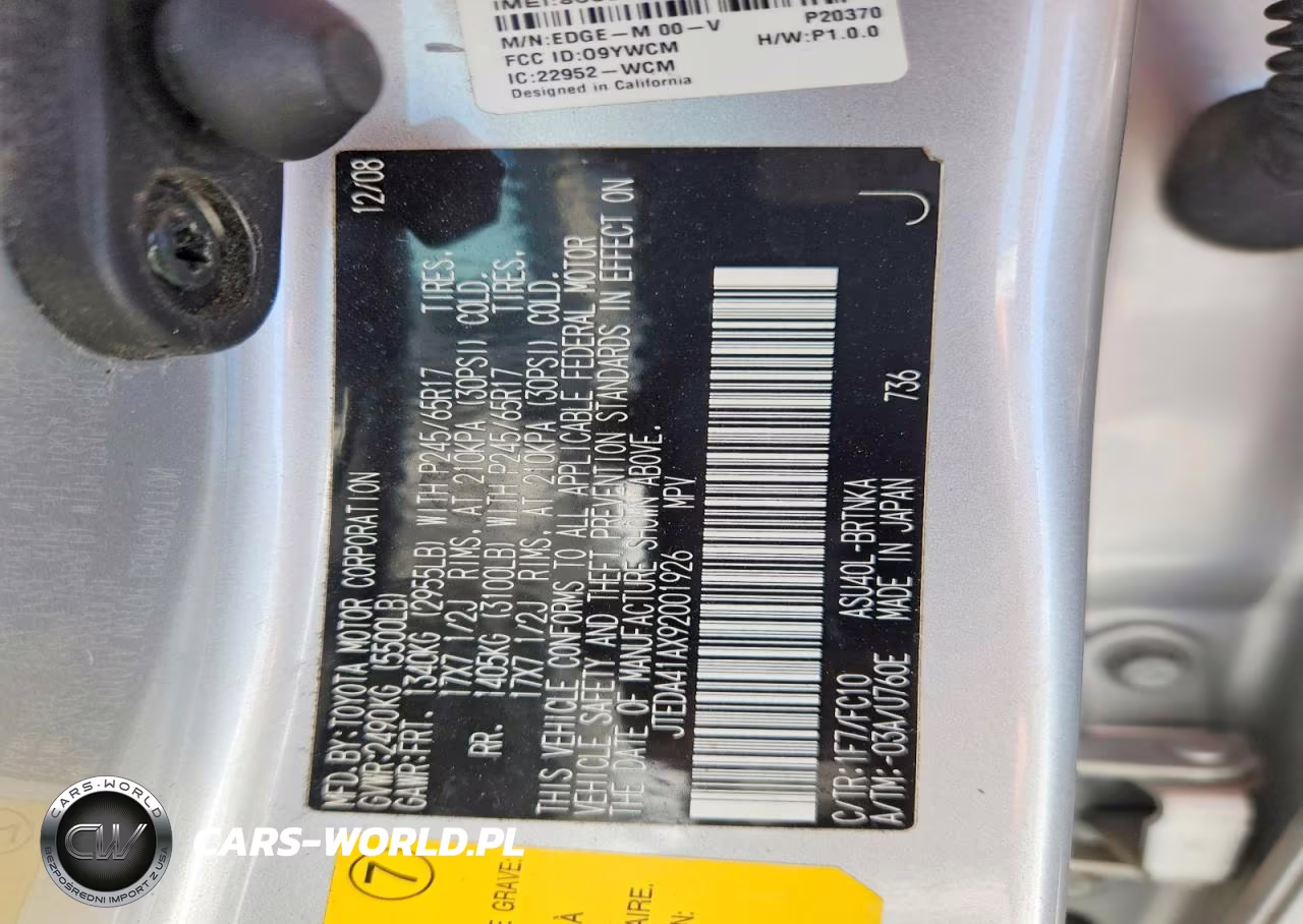 2009 Toyota Highlander Base VIN:JTEDA41AX92001926 - 12
