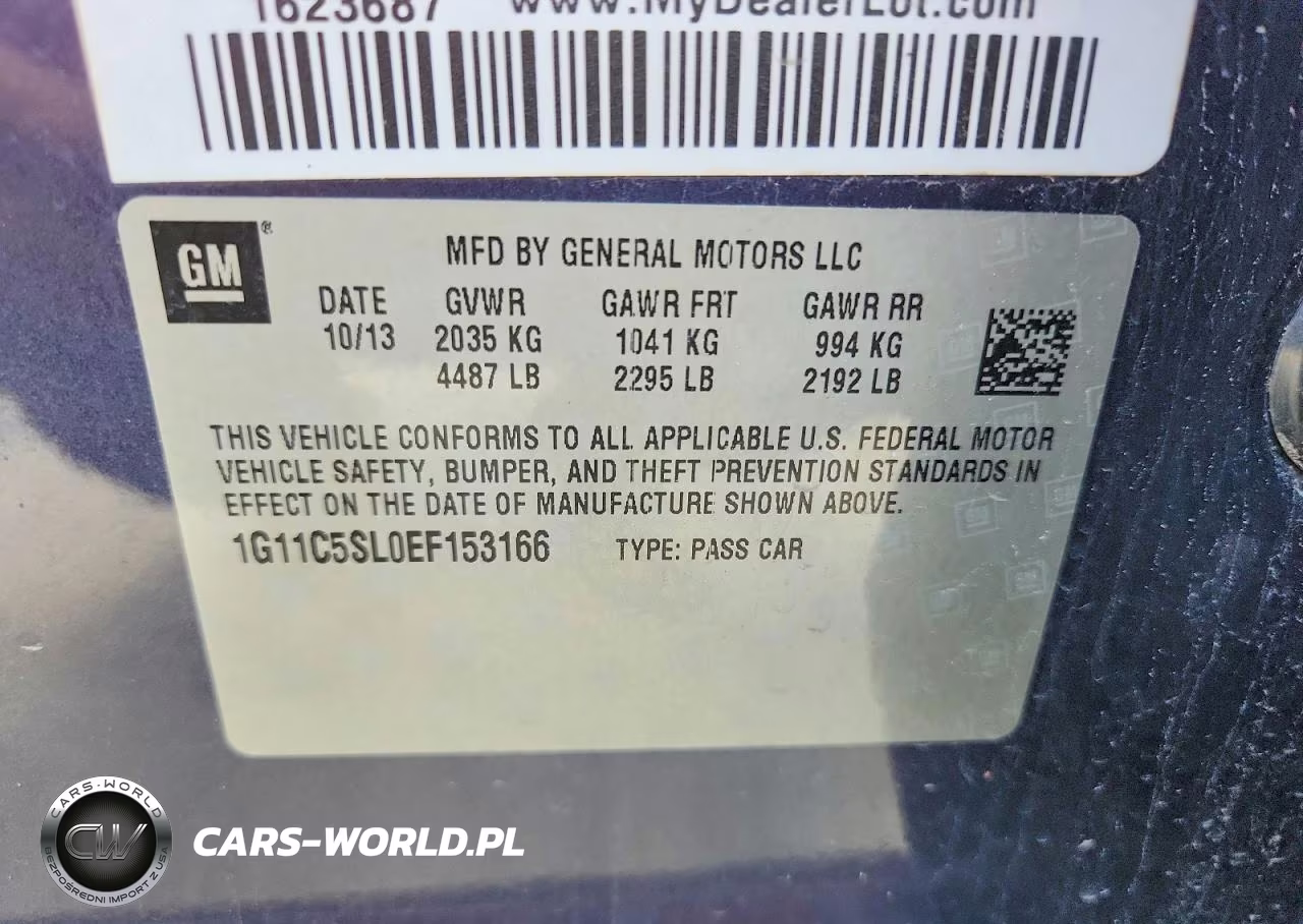 2014 Chevrolet Malibu 1Lt VIN:1G11C5SL0EF153166 - 12