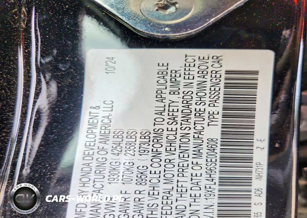 2025 Honda Civic Sport Touring VIN:19XFL4H96SE004608 - 12