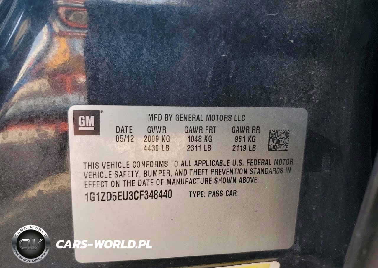 2012 Chevrolet Malibu 2Lt VIN:1G1ZD5EU3CF348440 - 12