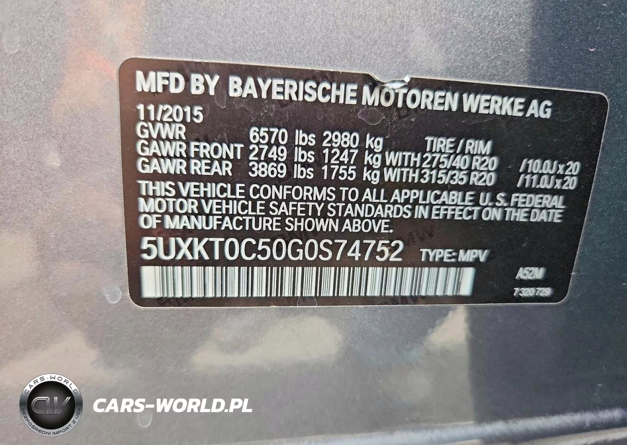 2016 BMW X5 Xdr40E VIN:5UXKT0C50G0S74752 - 14