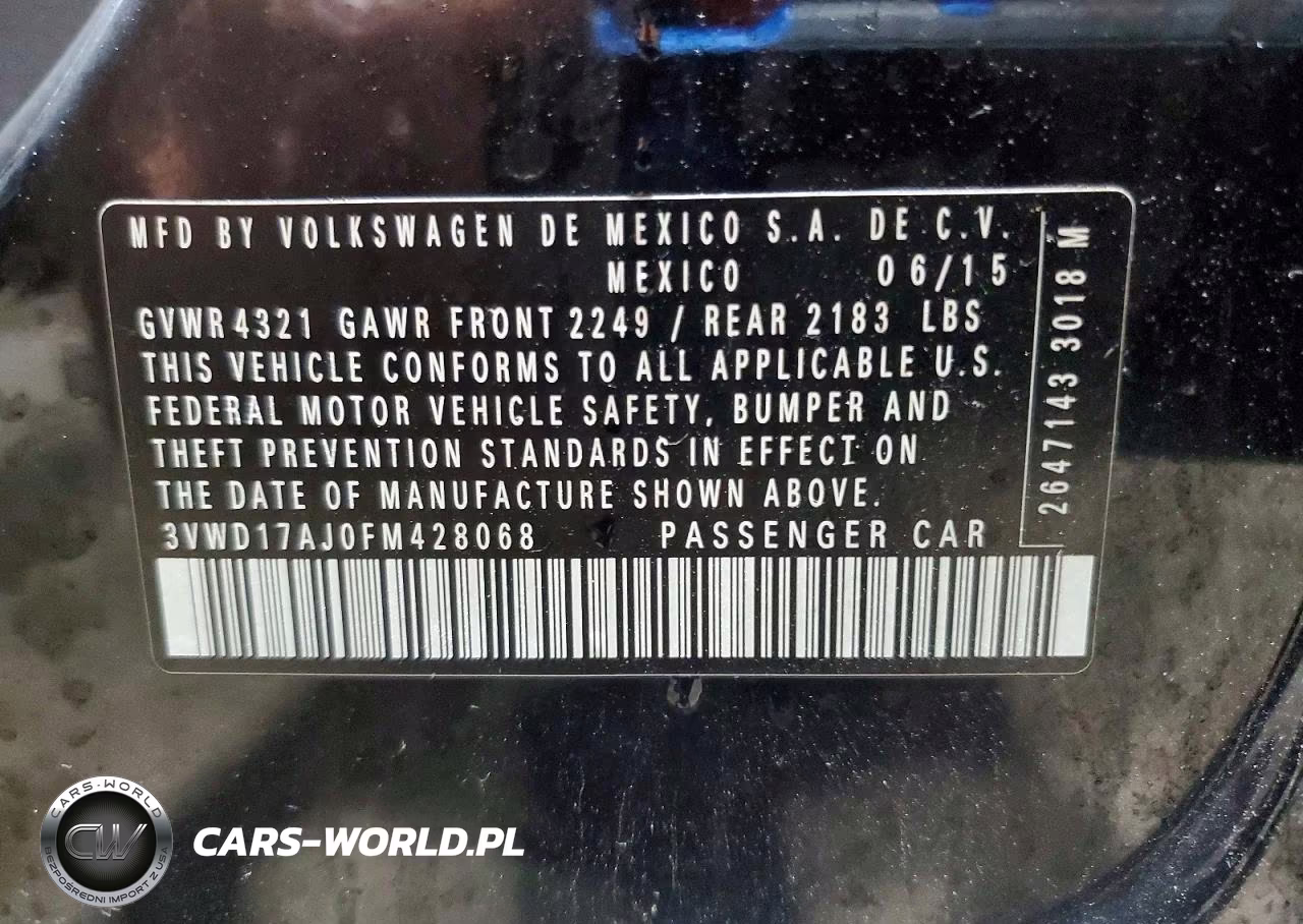 2015 Volkswagen Jetta Se VIN:3VWD17AJ0FM428068 - 13