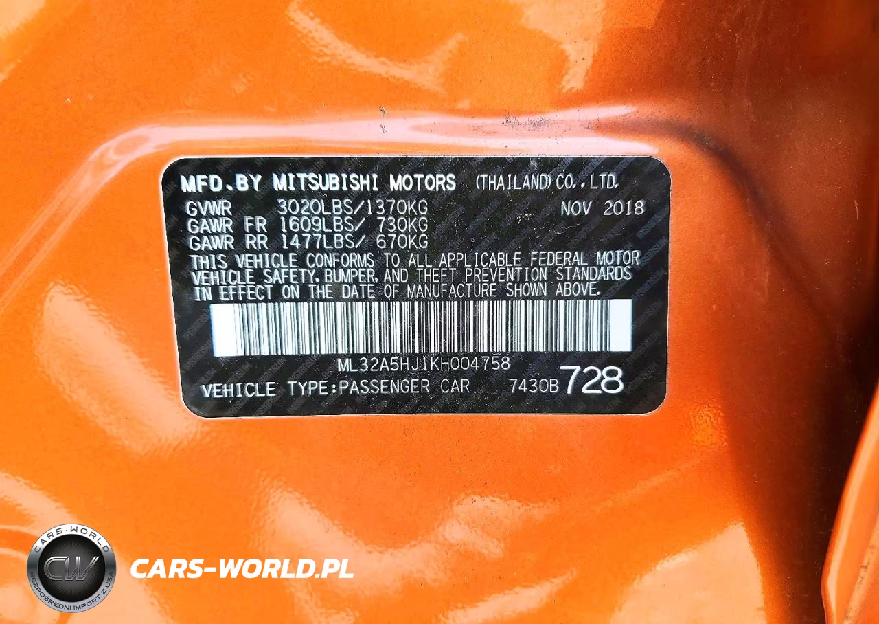 2019 Mitsubishi Mirage Le VIN:ML32A5HJ1KH004758 - 12