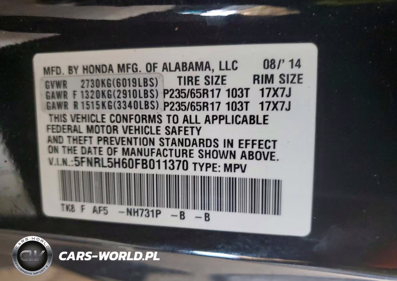 2015 Honda Odyssey Exl VIN:5FNRL5H60FB011370 - 13