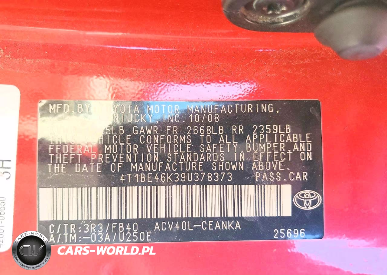 2009 Toyota Camry Le VIN:4T1BE46K39U378373 - 12