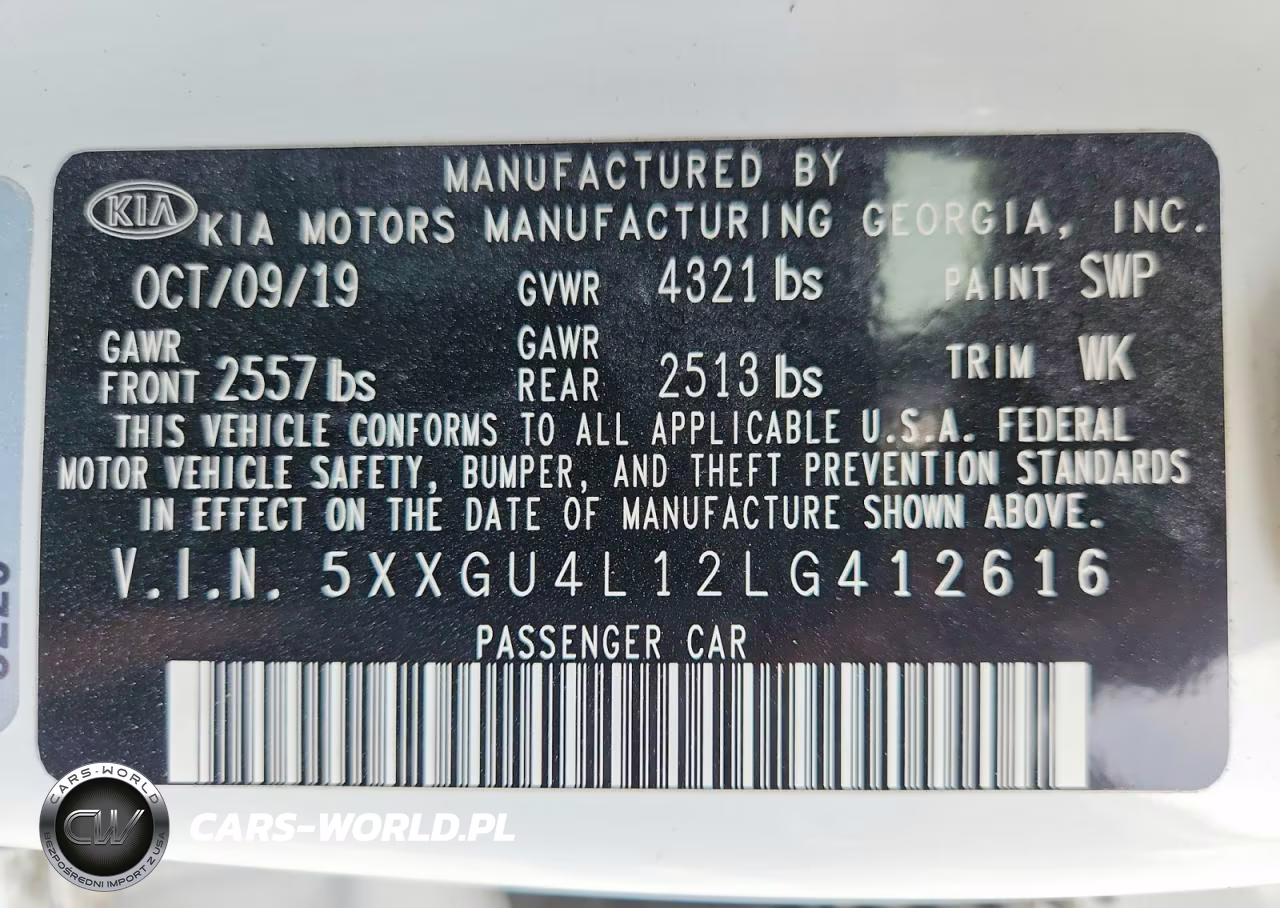 2020 Kia Optima Ex VIN:5XXGU4L12LG412616 - 13
