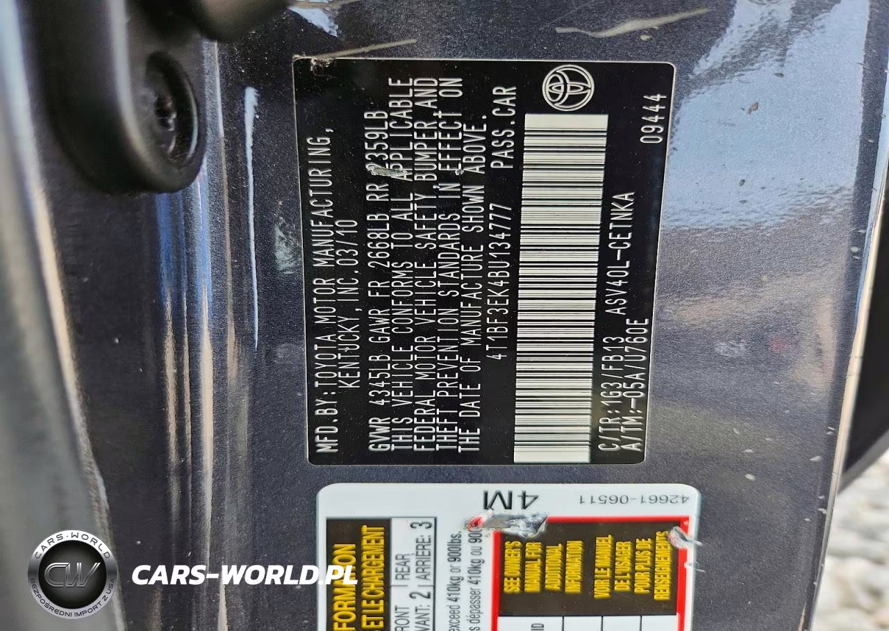 2011 Toyota Camry Le VIN:4T1BF3EK4BU134777 - 12