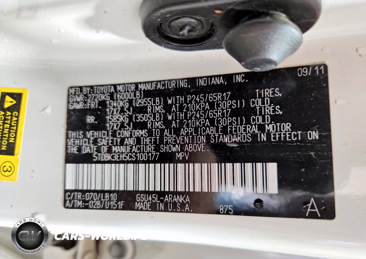 2012 Toyota Highlander Se VIN:5TDBK3EH5CS100177 - 13
