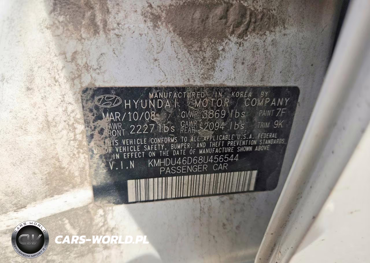 2008 Hyundai Elantra Gls VIN:KMHDU46D68U456544 - 12