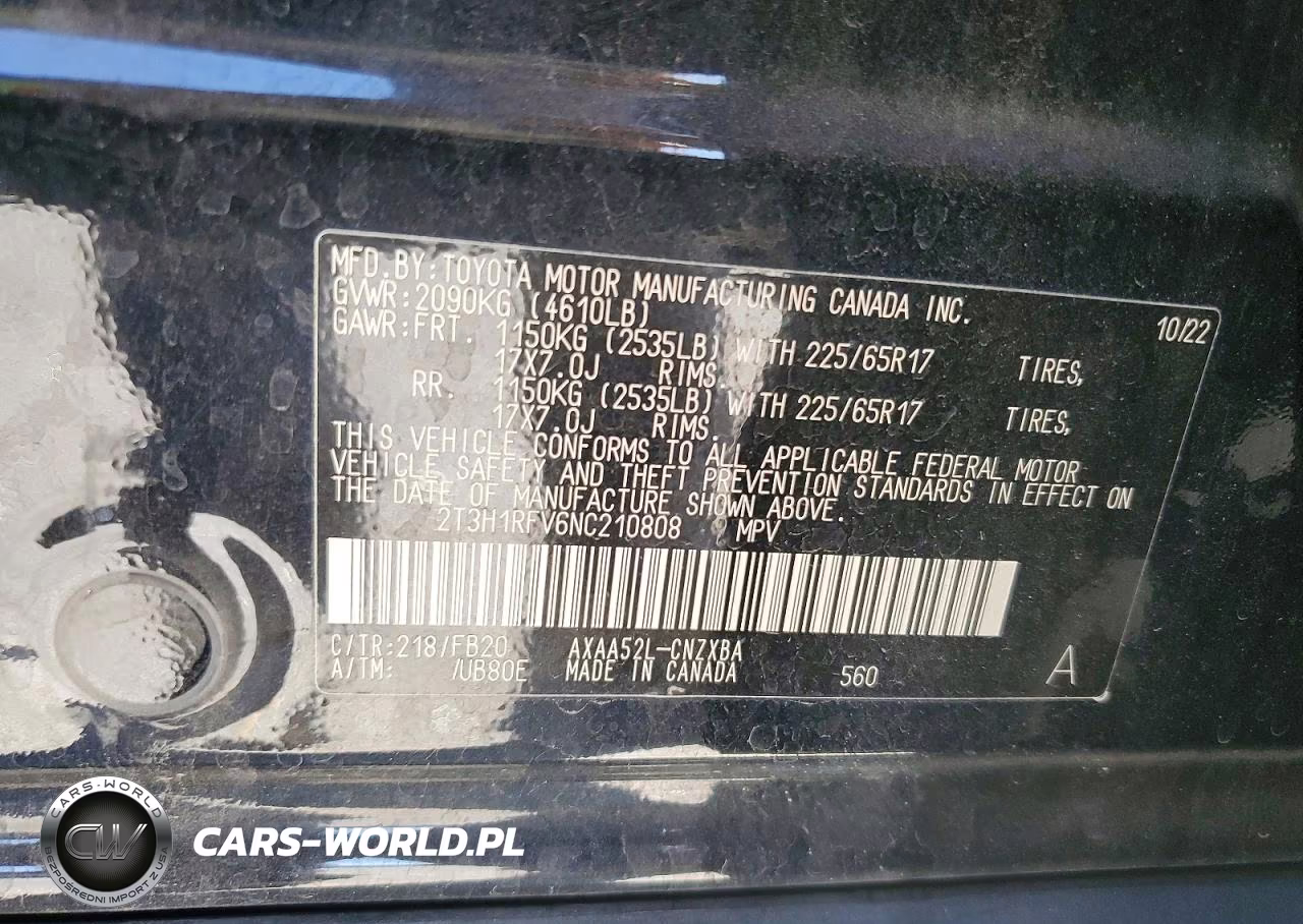 2022 Toyota Rav4 Le VIN:2T3H1RFV6NC210808 - 12