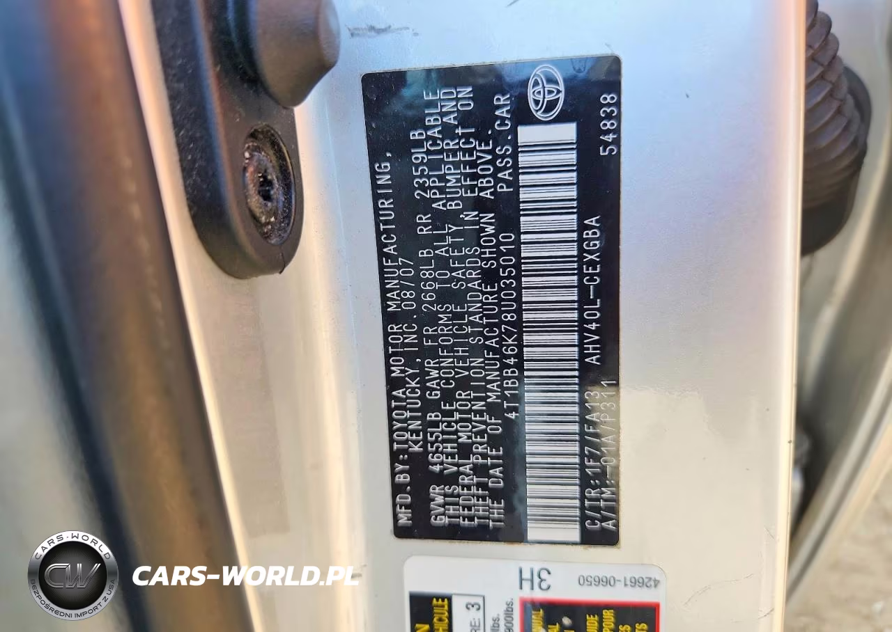 2008 Toyota Camry Hybrid VIN:4T1BB46K78U035010 - 12