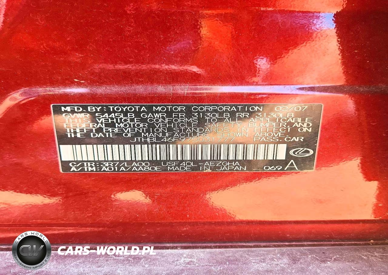 2007 Lexus Ls 460 VIN:JTHBL46F975031777 - 12