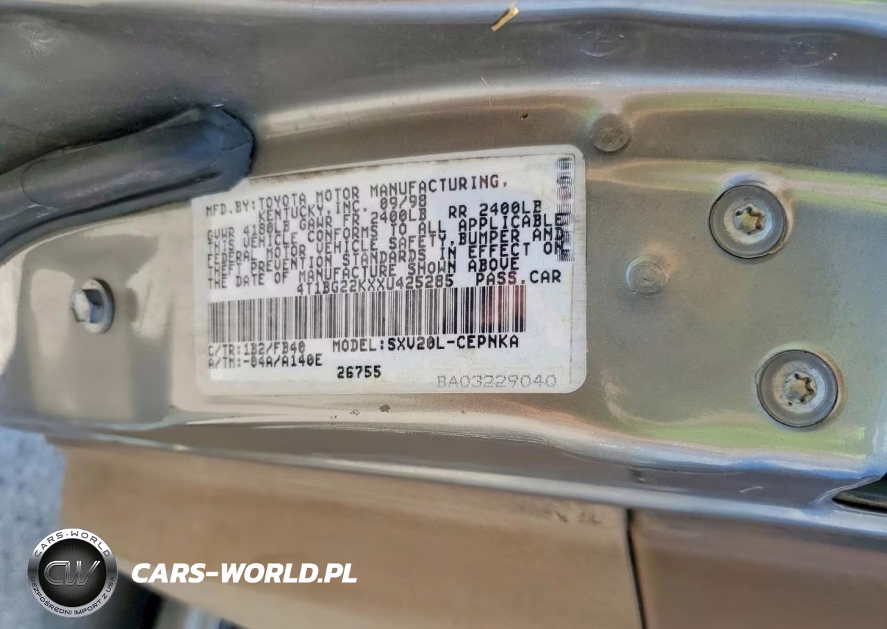 1999 Toyota Camry Le VIN:4T1BG22KXXU425285 - 13