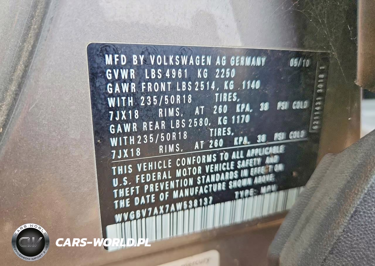2010 Volkswagen Tiguan Se VIN:WVGBV7AX7AW538137 - 12