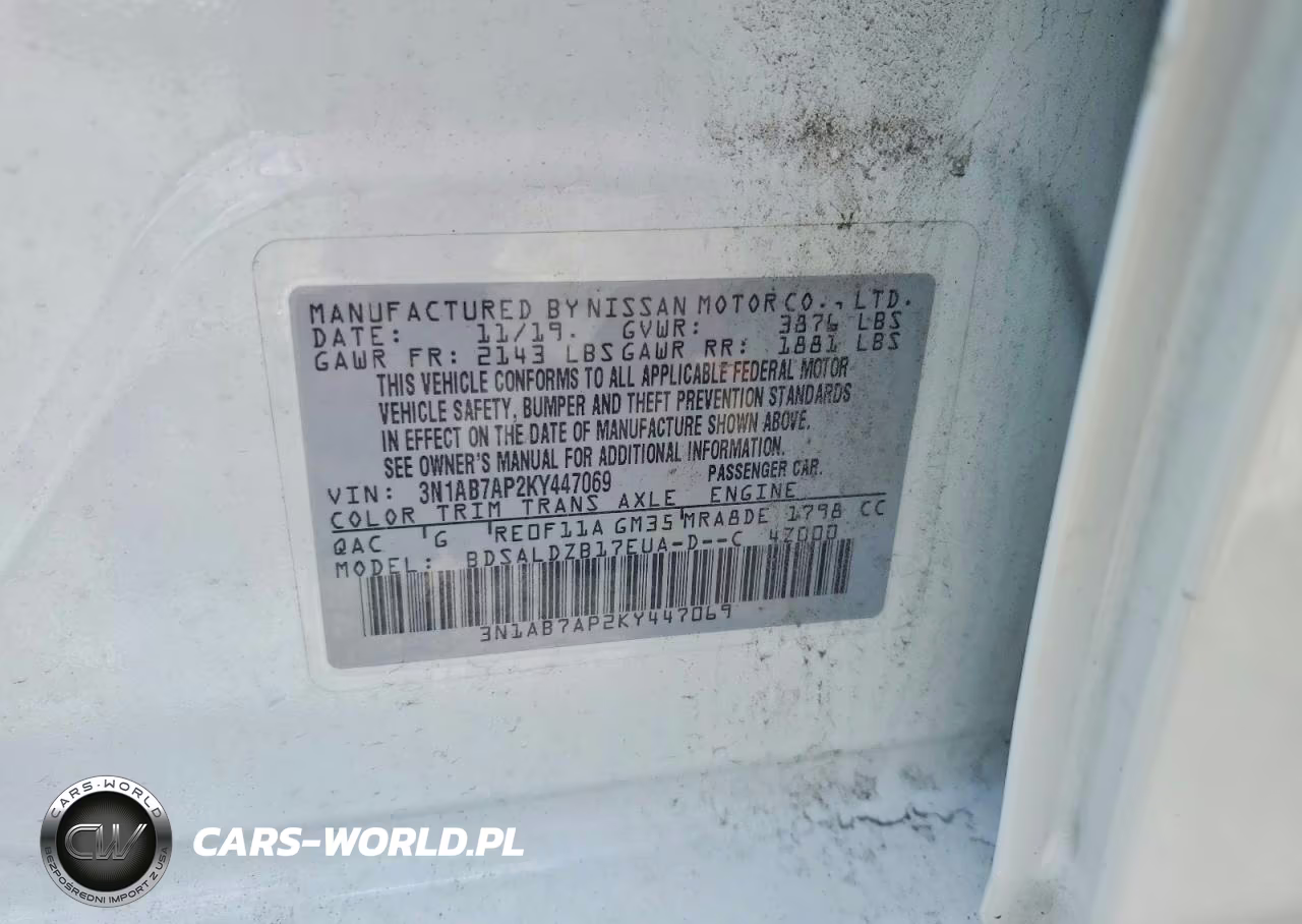 2019 Nissan Sentra Sv VIN:3N1AB7AP2KY447069 - 12