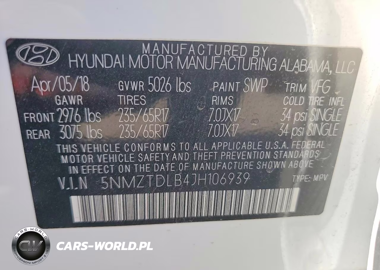 2018 Hyundai Santa Fe Sport 2.4L VIN:5NMZTDLB4JH106939 - 13