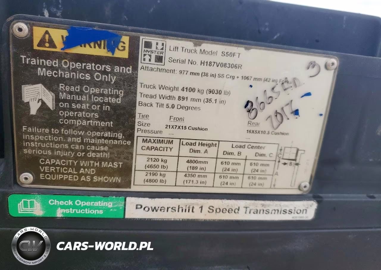 2017 Hyster S50 VIN:H187V08306R - 10