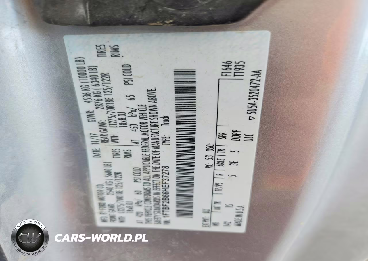 2017 Ford F250 Super Duty VIN:1FTBF2B66HEF37278 - 12
