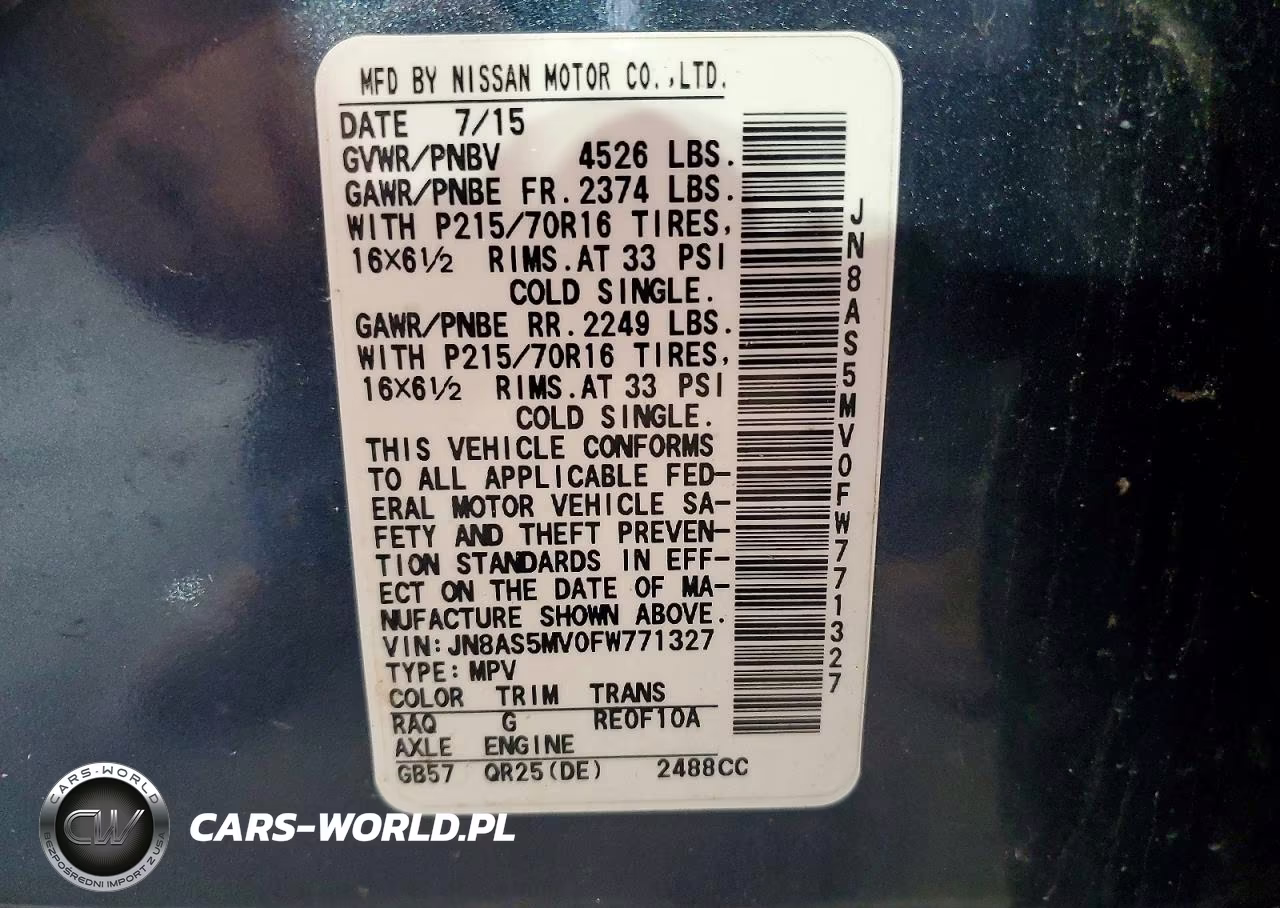 2015 Nissan Rogue Select S VIN:JN8AS5MV0FW771327 - 13