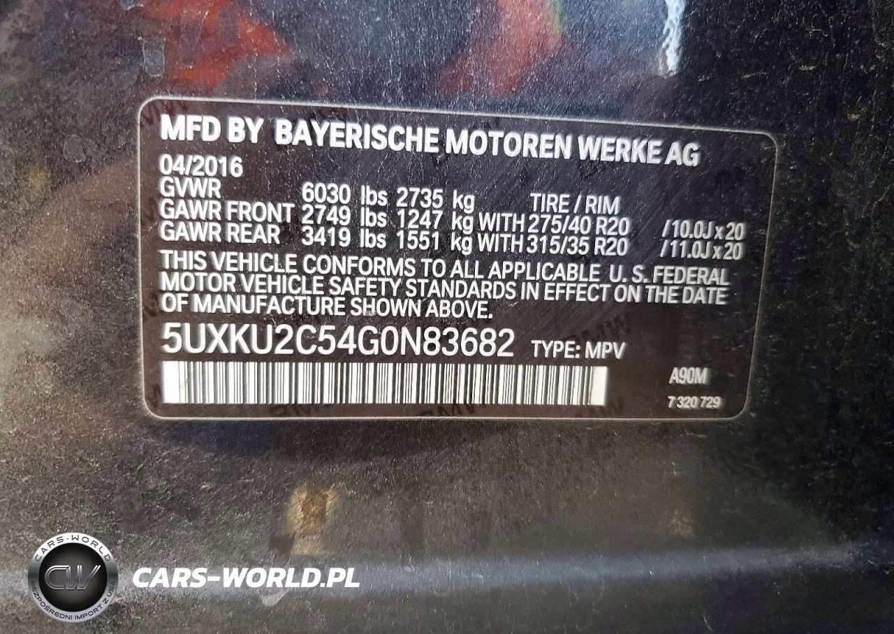 2016 BMW X6 xDrive35I VIN:5UXKU2C54G0N83682 - 13
