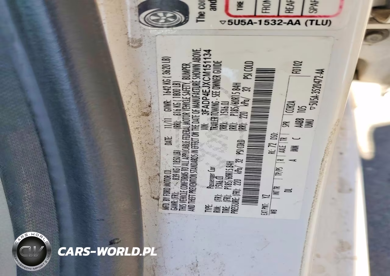 2012 Ford Fiesta Se VIN:3FADP4EJXCM151134 - 12