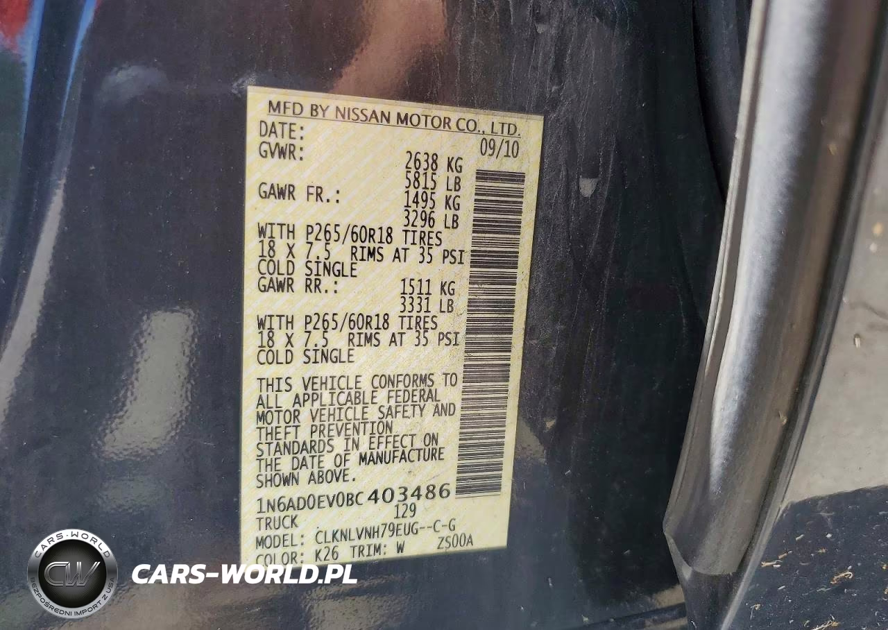 2011 Nissan Frontier S VIN:1N6AD0EV0BC403486 - 12
