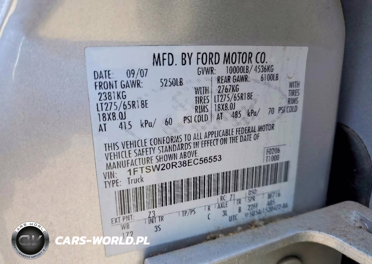 2008 Ford F250 Super Duty VIN:1FTSW20R38EC56553 - 12