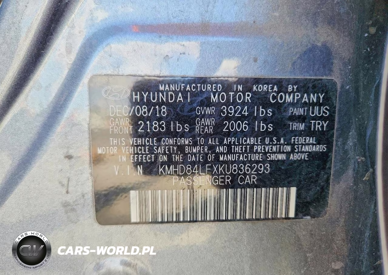 2019 Hyundai Elantra Sel VIN:KMHD84LFXKU836293 - 12