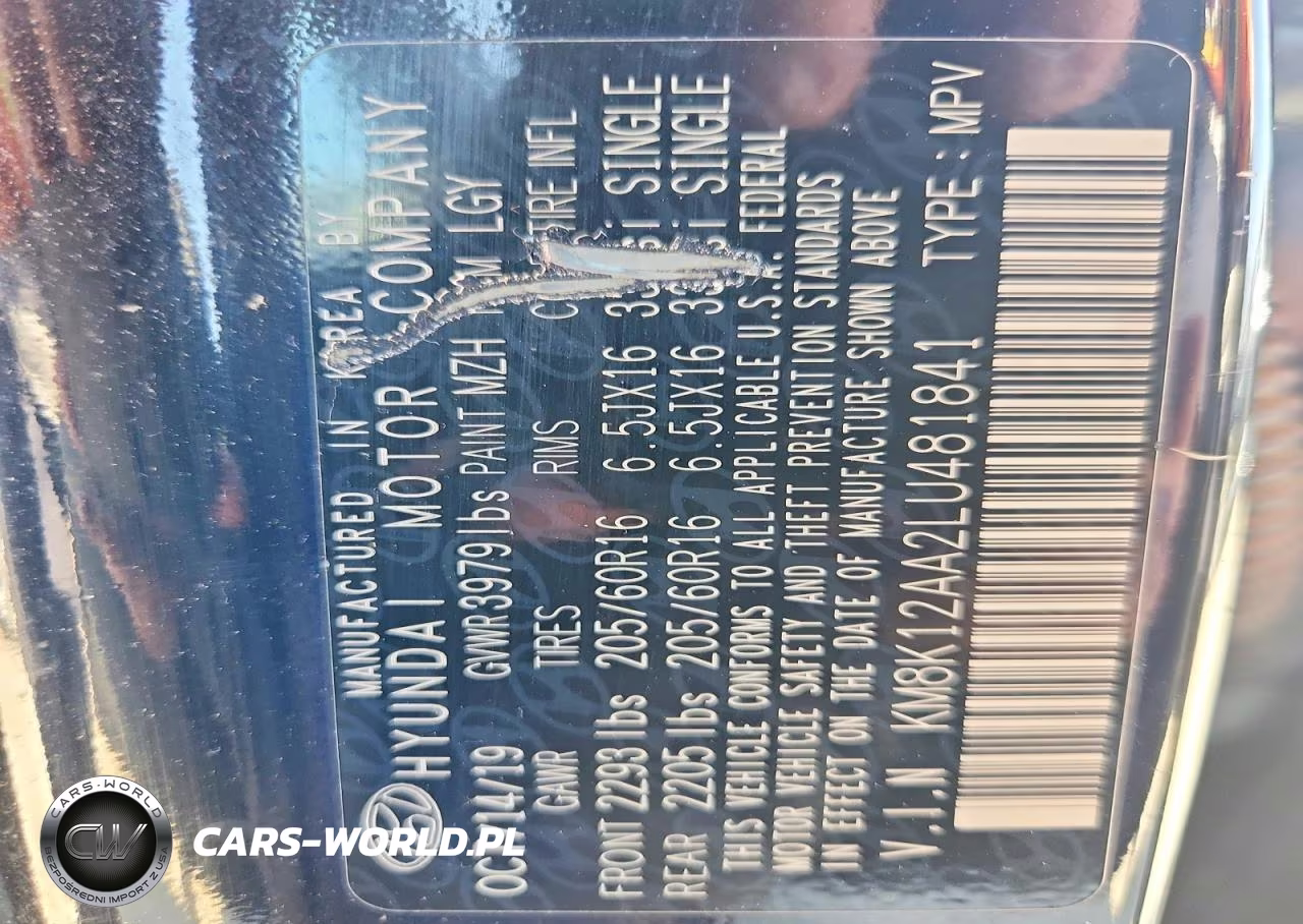 2020 Hyundai Kona Se VIN:KM8K12AA2LU481841 - 14