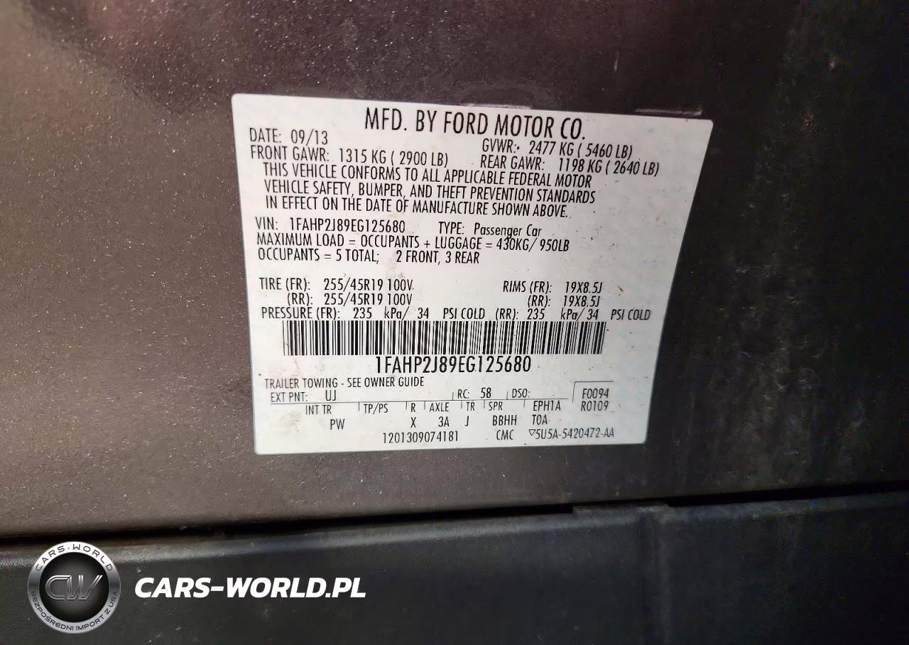 2014 Ford Taurus Limited VIN:1FAHP2J89EG125680 - 12
