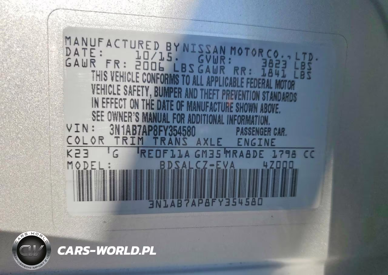 2015 Nissan Sentra S VIN:3N1AB7AP8FY354580 - 12